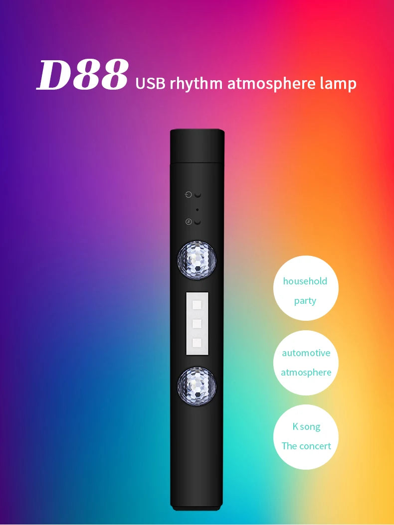 Lampă LED auto acoperiș stele atmosferă lampă wireless voce control RGB USB încărcare auto interior decorativ ambiental petrecere lumini