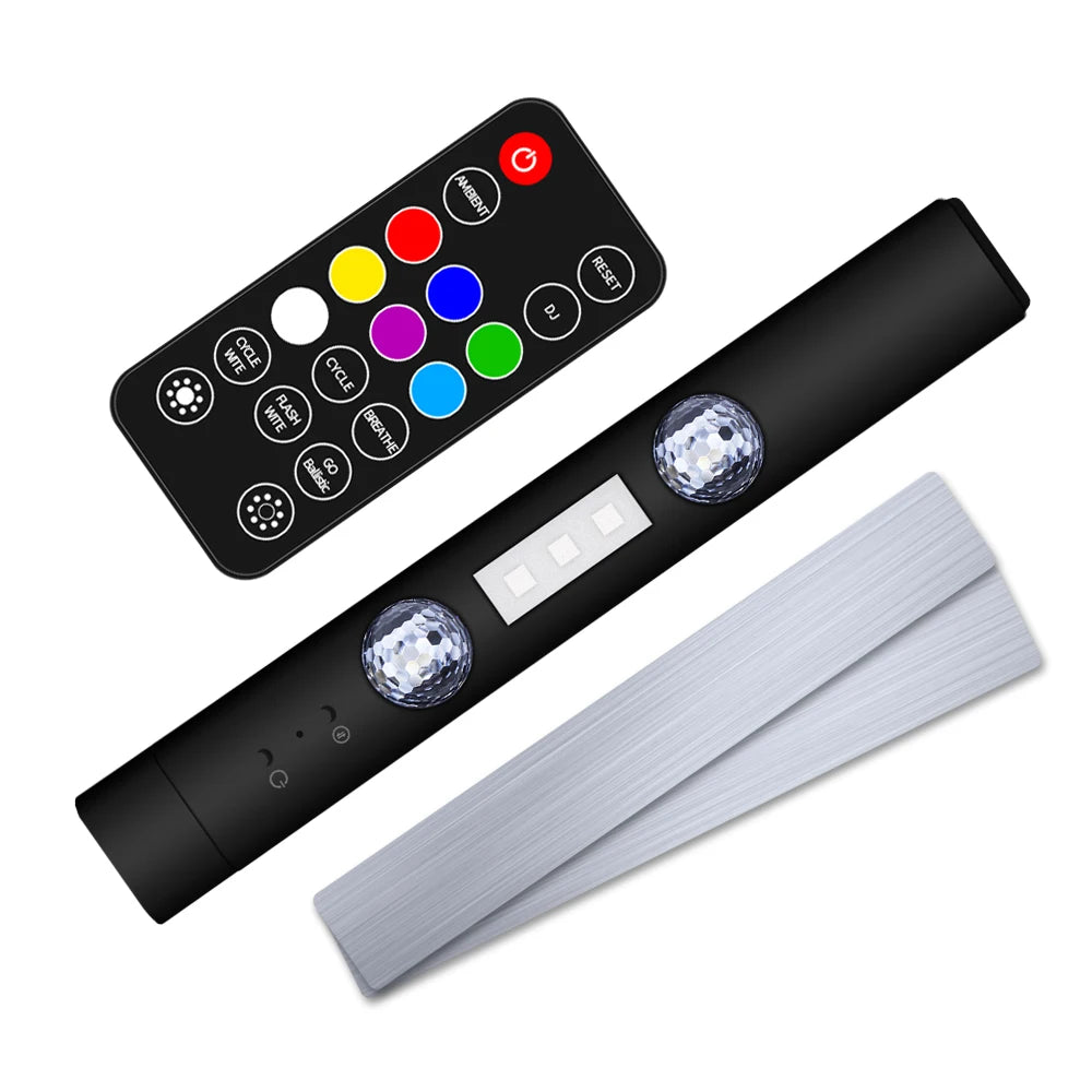 Lampă LED auto acoperiș stele atmosferă lampă wireless voce control RGB USB încărcare auto interior decorativ ambiental petrecere lumini