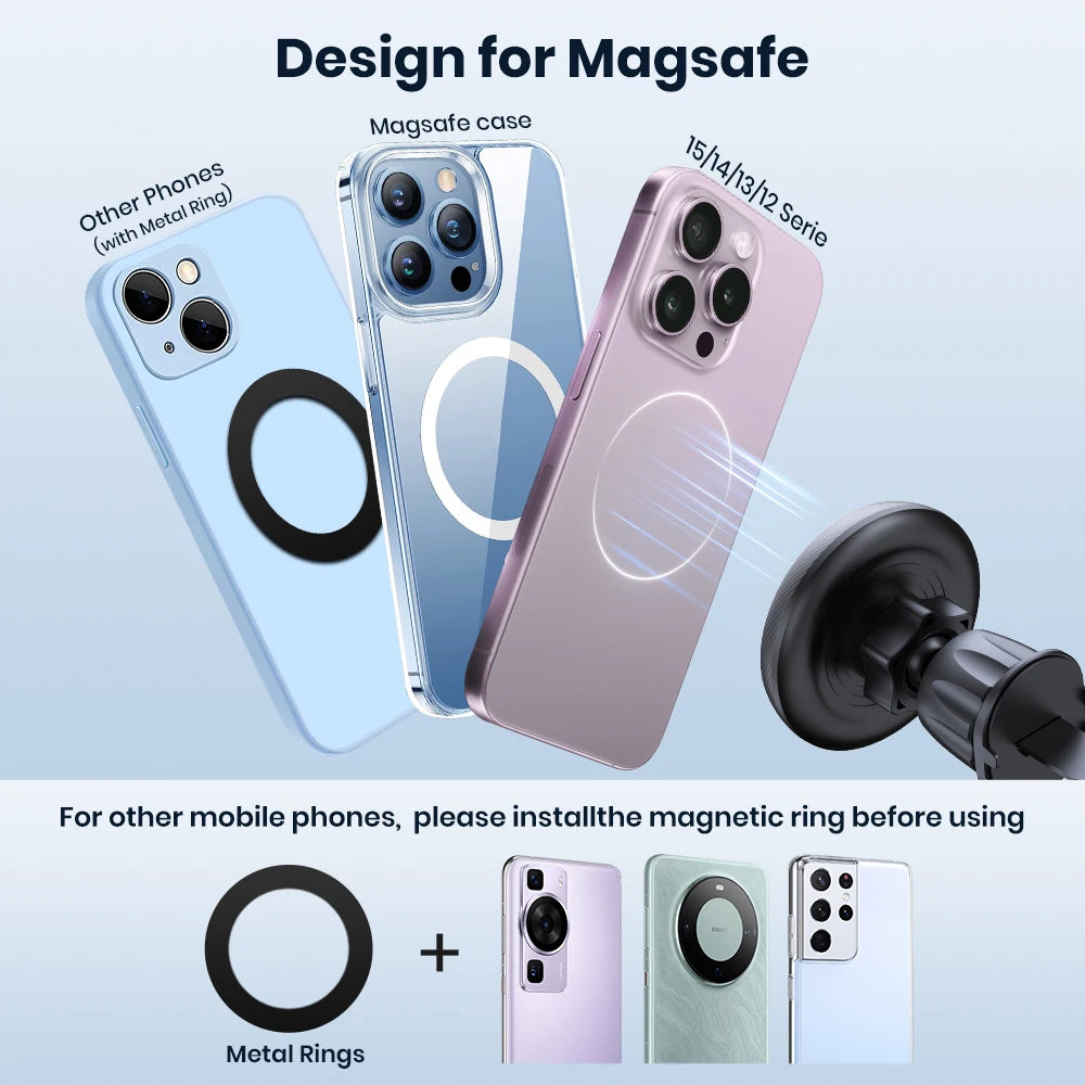 Suport auto magnetic pentru telefon TOPK Magsafe, magnetism puternic, calitate premium, cu acționare cu o singură mână, cârlig metalic