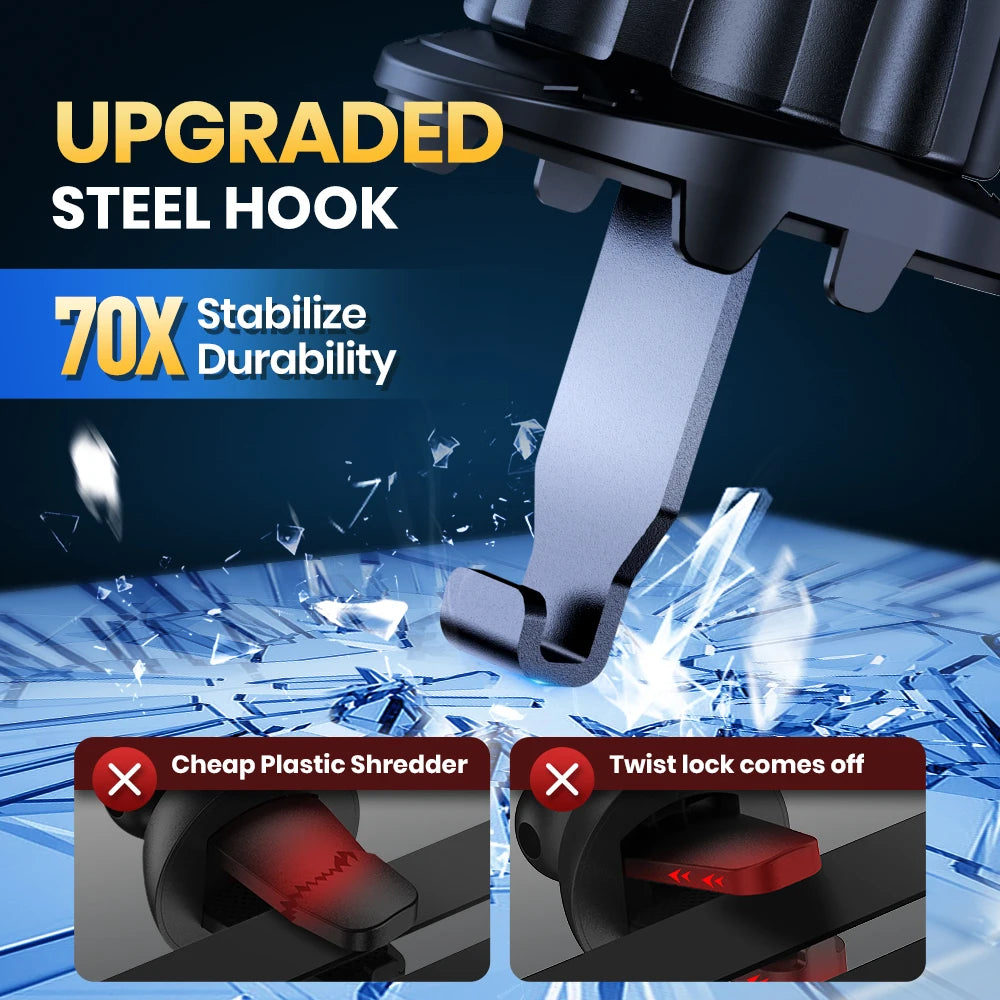 Suport auto magnetic pentru telefon TOPK Magsafe, magnetism puternic, calitate premium, cu acționare cu o singură mână, cârlig metalic